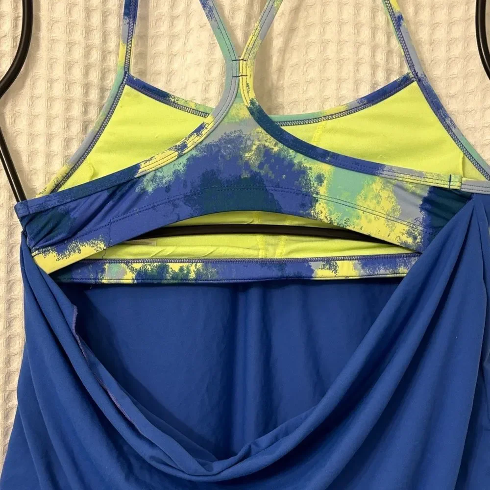 Nike Blue and Green Women's Tankini Set Size MD